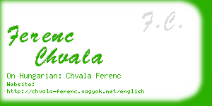 ferenc chvala business card